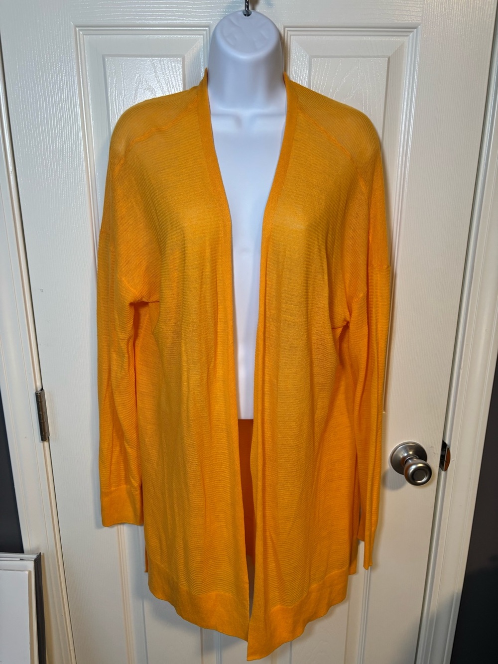 Loft golden yellow extremely lightweight and thin OPEN cardigan Size XL NWT